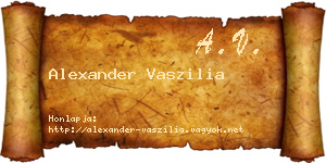 Alexander Vaszilia névjegykártya